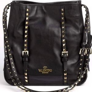 VALENTINO GARAVANI ROCK STUDDED LEATHER TOTE!
